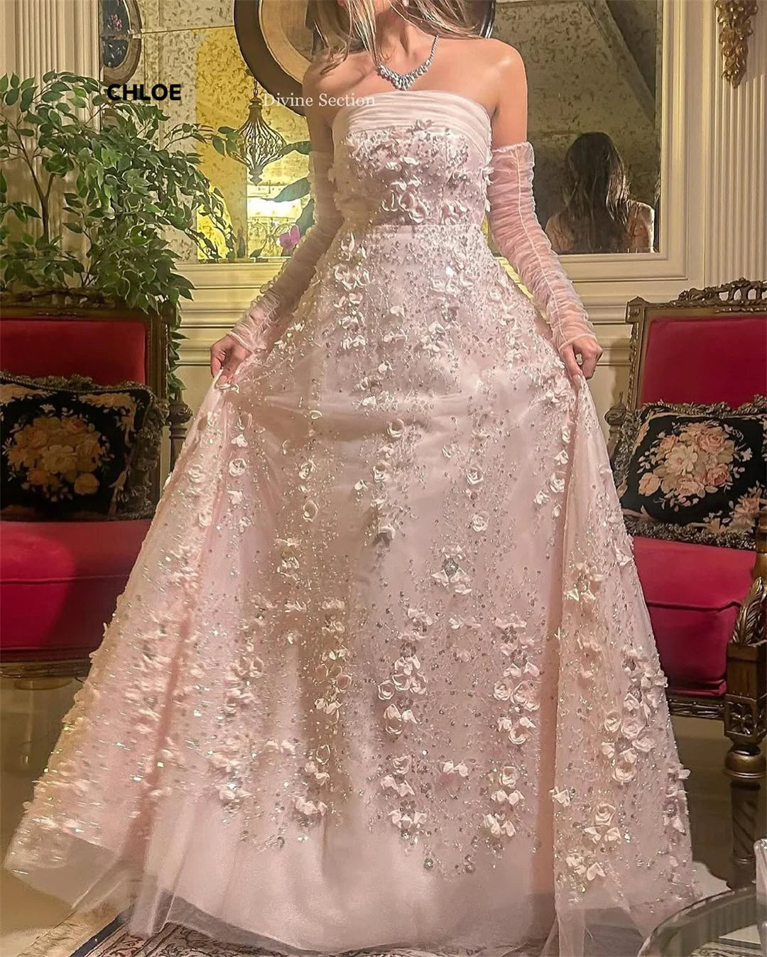 Elegant Off-shoulder Short Sleeve Robe Soiree Dress