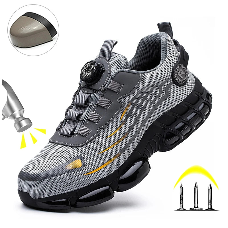 Indestructible Steel Toe Slip Resistant Abrasion Resistant Work Shoes Men Tough and Comfortable