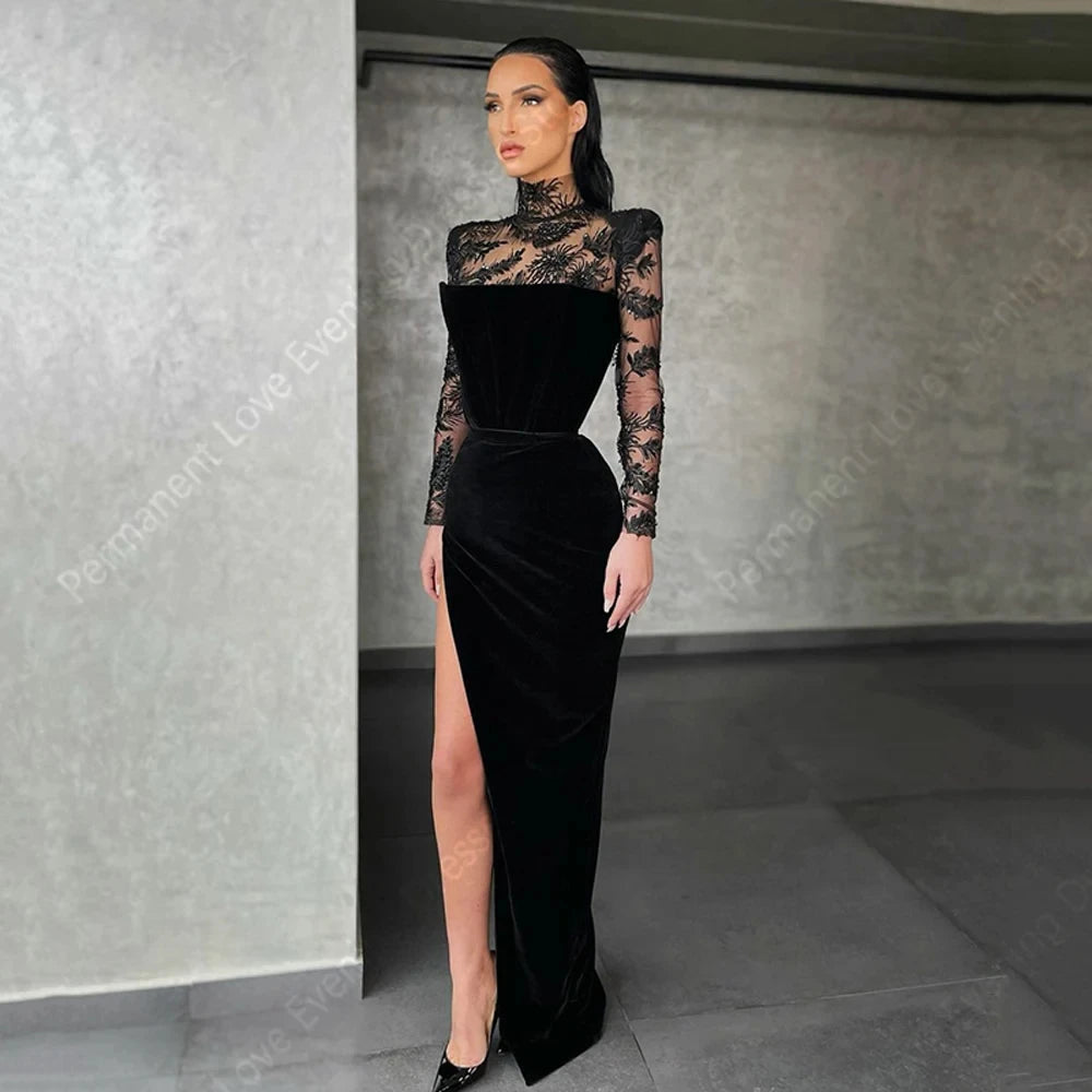 Elegant Formal Modern Long Sleeves Evening Dress Customized