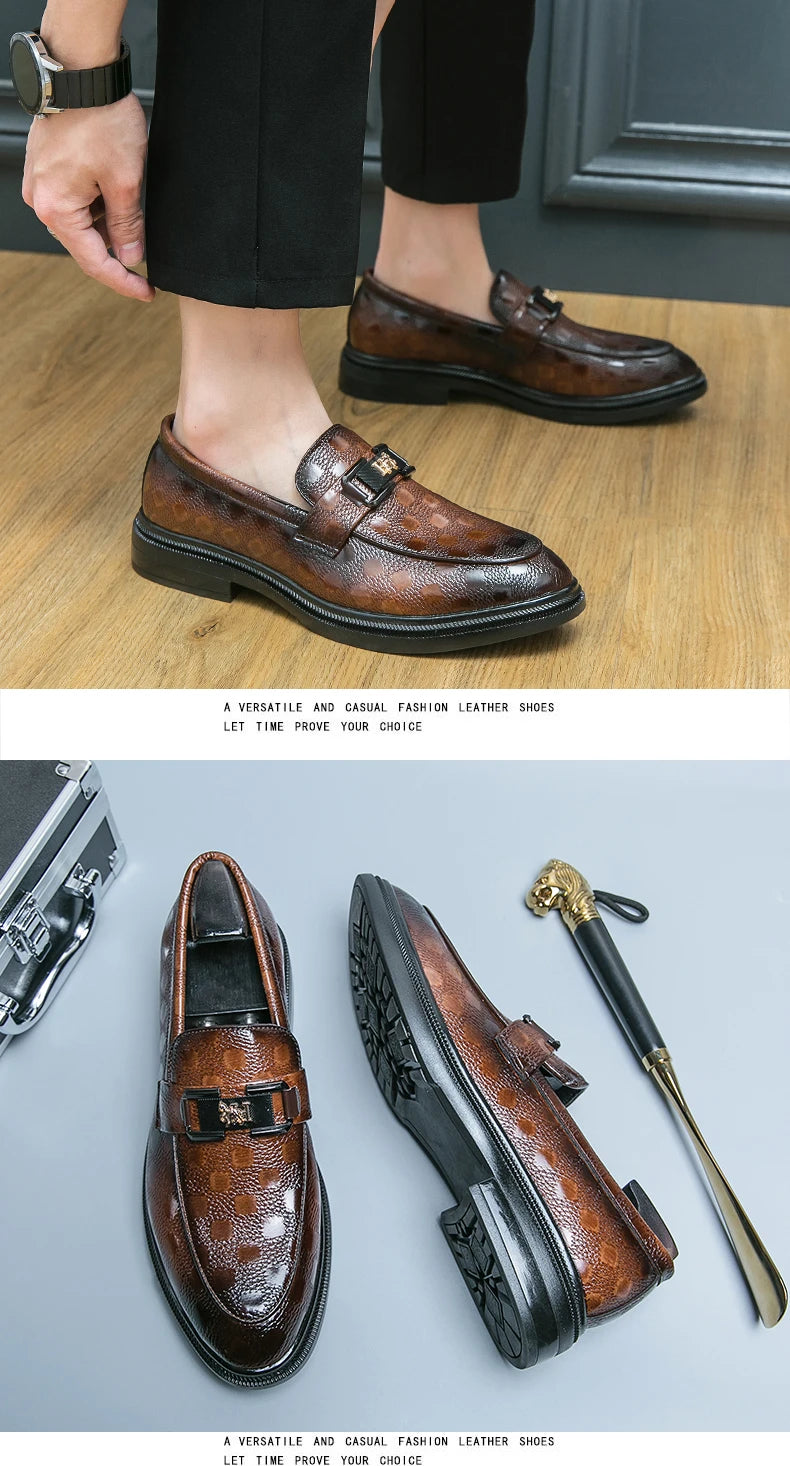 Leather British Style Casual Slip-on Breathable Loafers