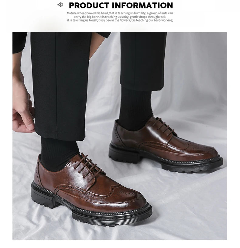 British Brock Style Leather Shoes