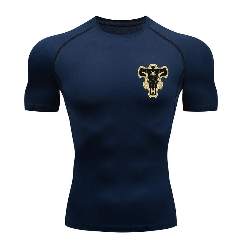 Bull Print Athletic Quick Dry Compression Shirts T-Shirts