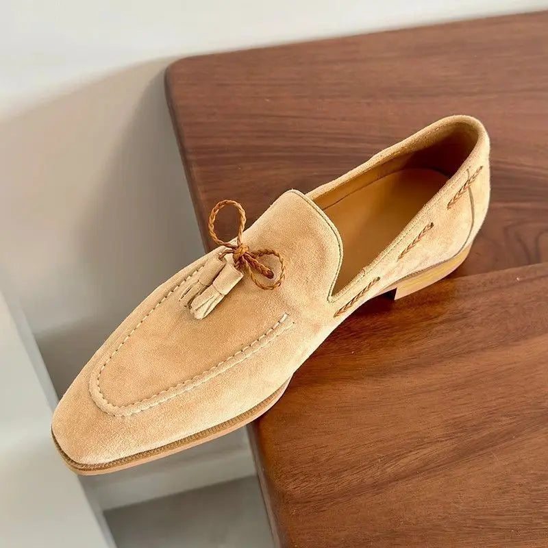 Suede Tassel Slip-On British Style Penny Loafer