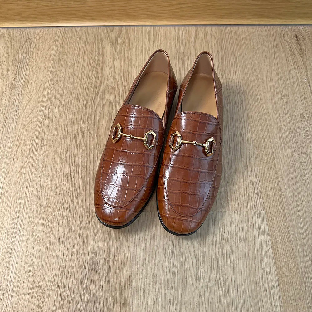 Genuine Leather Flats Outwear Casual Shoes