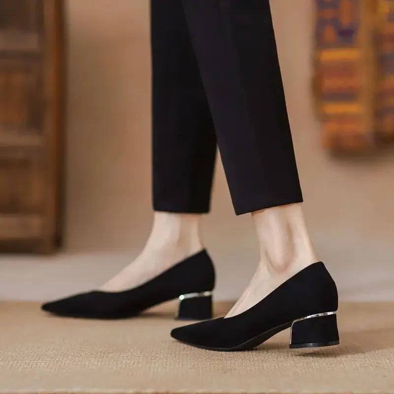 Medium Heels Ladies Pointed Toe Footwear