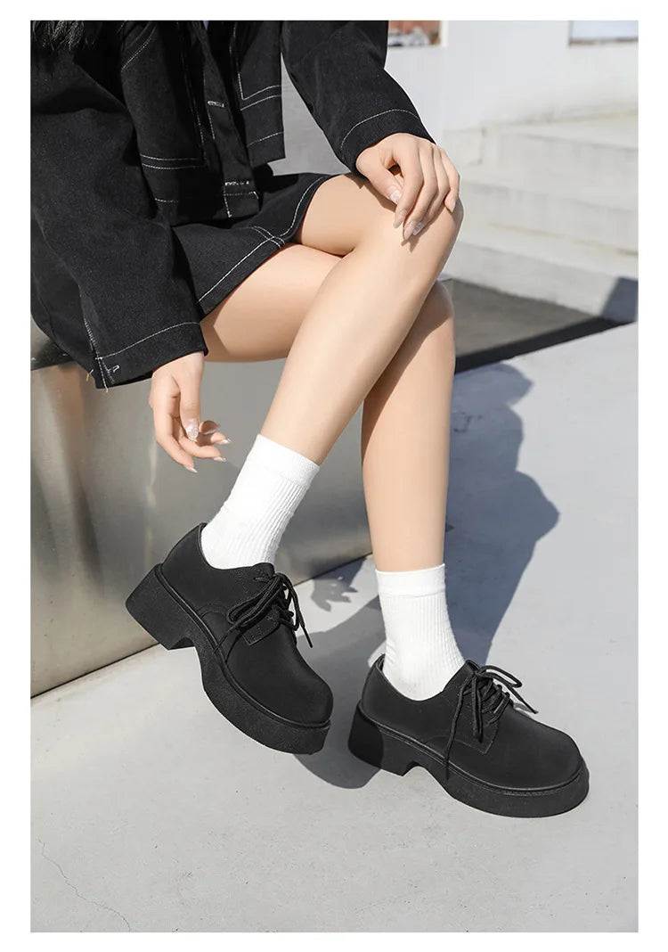 Classic British-Style Round-Toe Youth Streetwear Leather Shoes