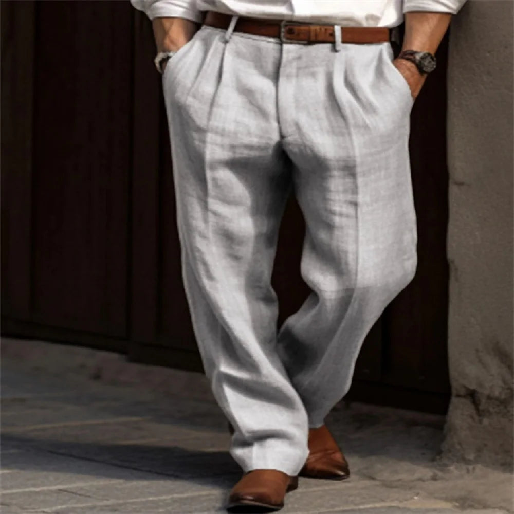 Long Trousers With Straight Front Pockets Solid Color