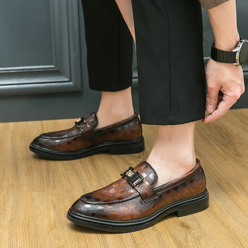Leather British Style Casual Slip-on Breathable Loafers