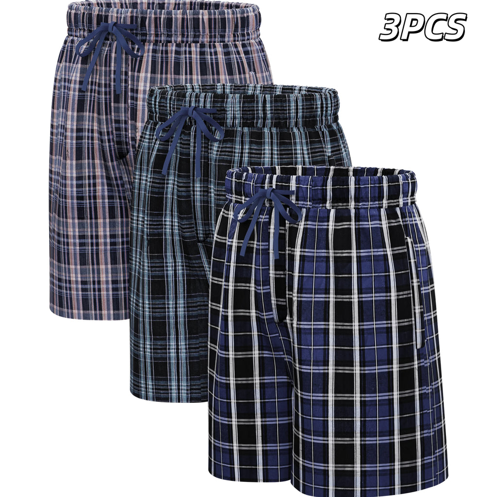 3pcs Mens Pajama Pants 100% Cotton