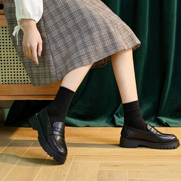 AIYUQI  British Style Genuine Leather Loafer