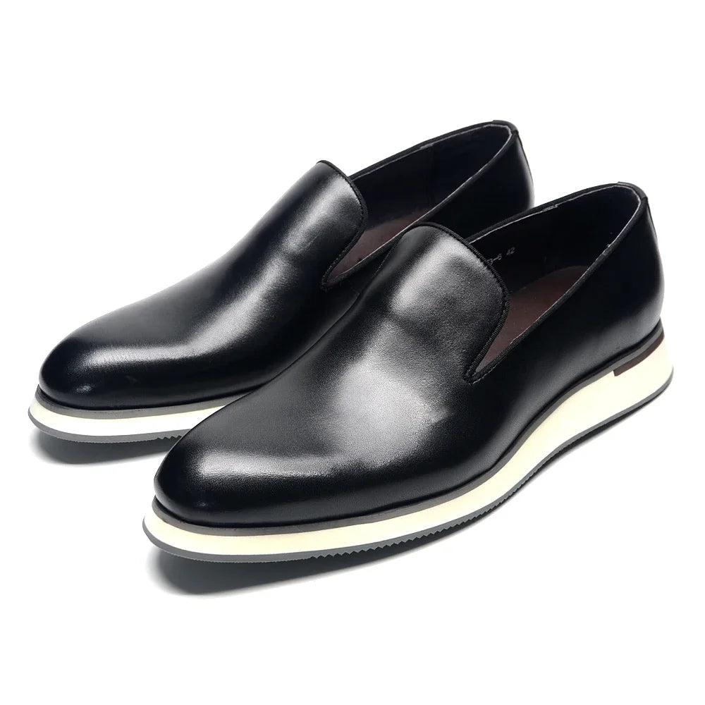 Classic Genuine Leather Loafer, Luxury Handmade Minimalist Style