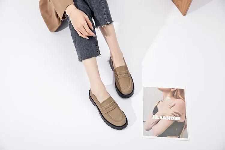 AIYUQI  British Style Genuine Leather Loafer
