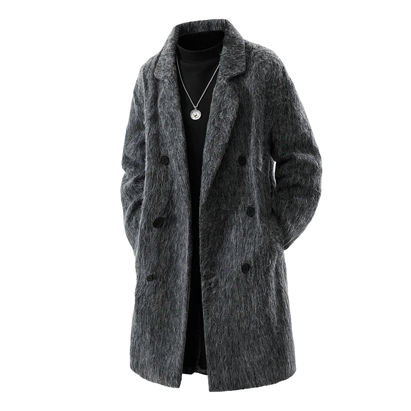 Mid Strength Handsome Double Healed Woolen Coat