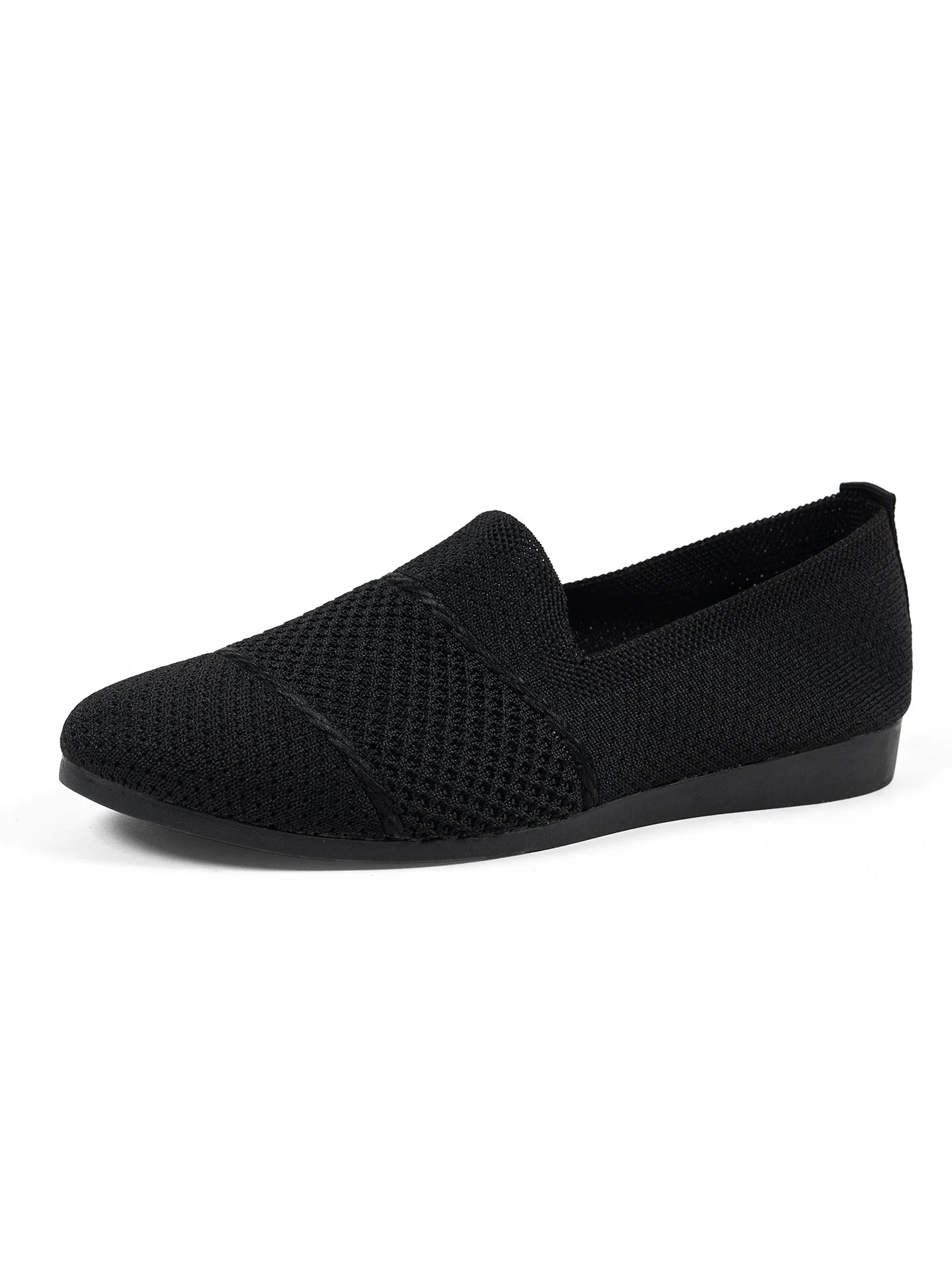 Stylish and Comfortable Knitted Shoes, Round-Toe Low-Cut Slip-Ons, Walking Shoes