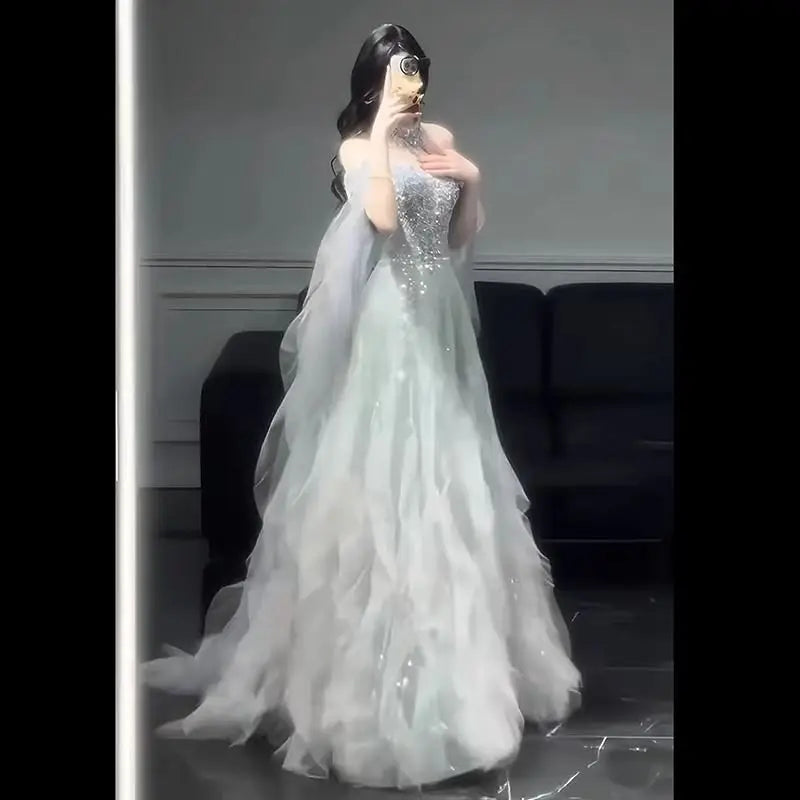 High-end Light Luxury Niche Heavy Elegant Temperament Host Dress