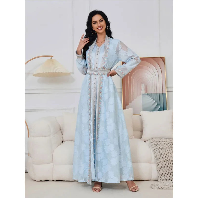 Eid Arab Muslim Style 2 Piece Dress Set