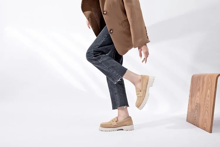 AIYUQI  British Style Genuine Leather Loafer