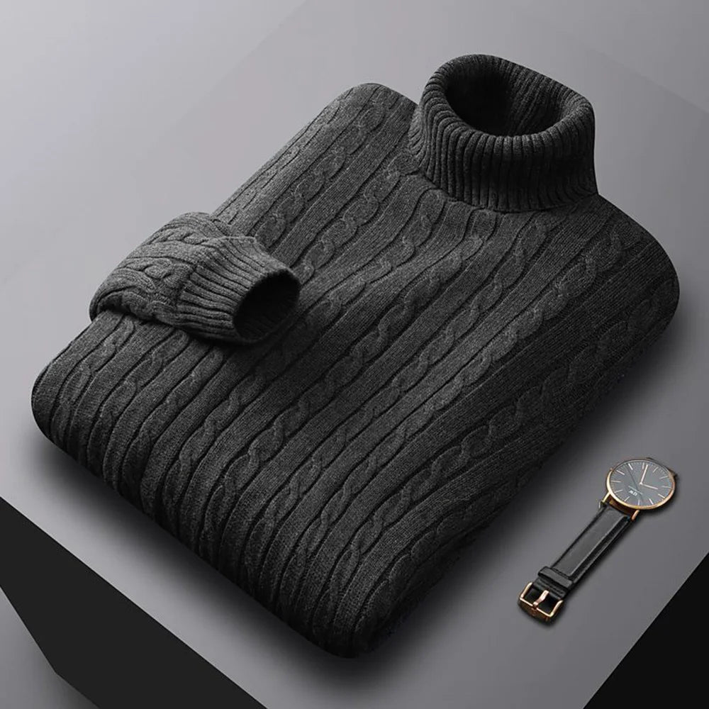 High Neck Solid Color Turtleneck