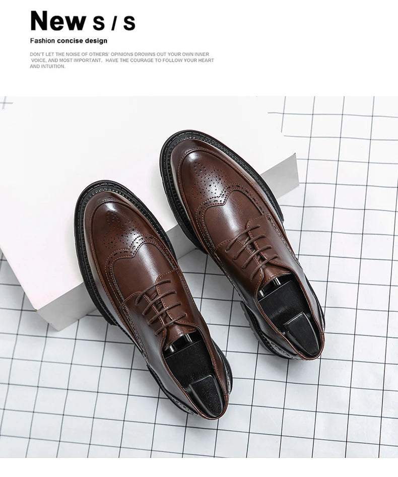 British Brock Style Leather Shoes