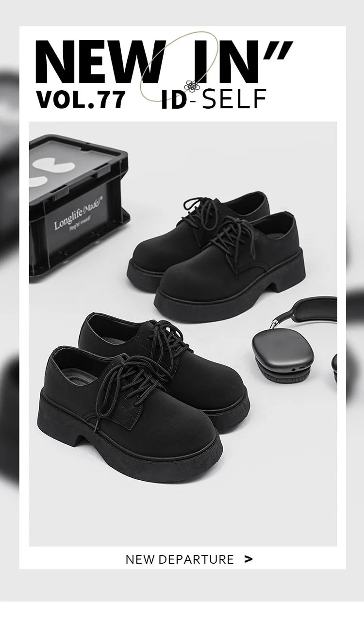 Classic British-Style Round-Toe Youth Streetwear Leather Shoes