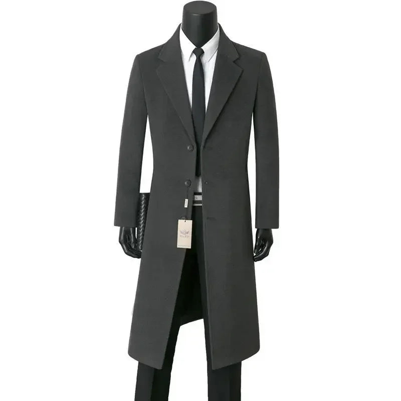 Medium Length Woolen Coat, Business Casual