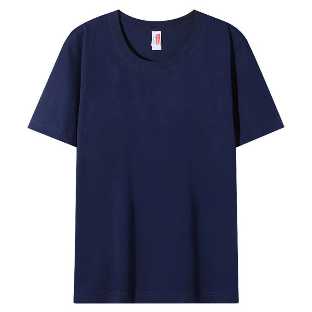 Plain Round Neck Cotton T-shirt Unisex