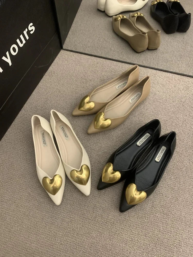 Elegant Black Flat Bottomed Single Shoes