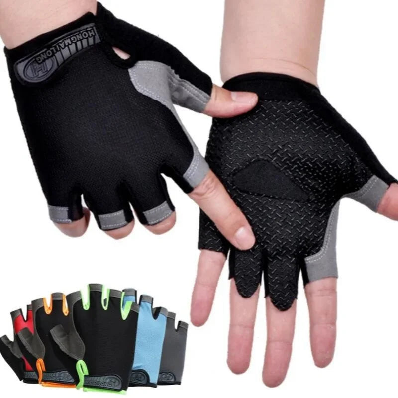 Fingerless Anti-Slip Shock-Absorbing Breathable Sports Gloves