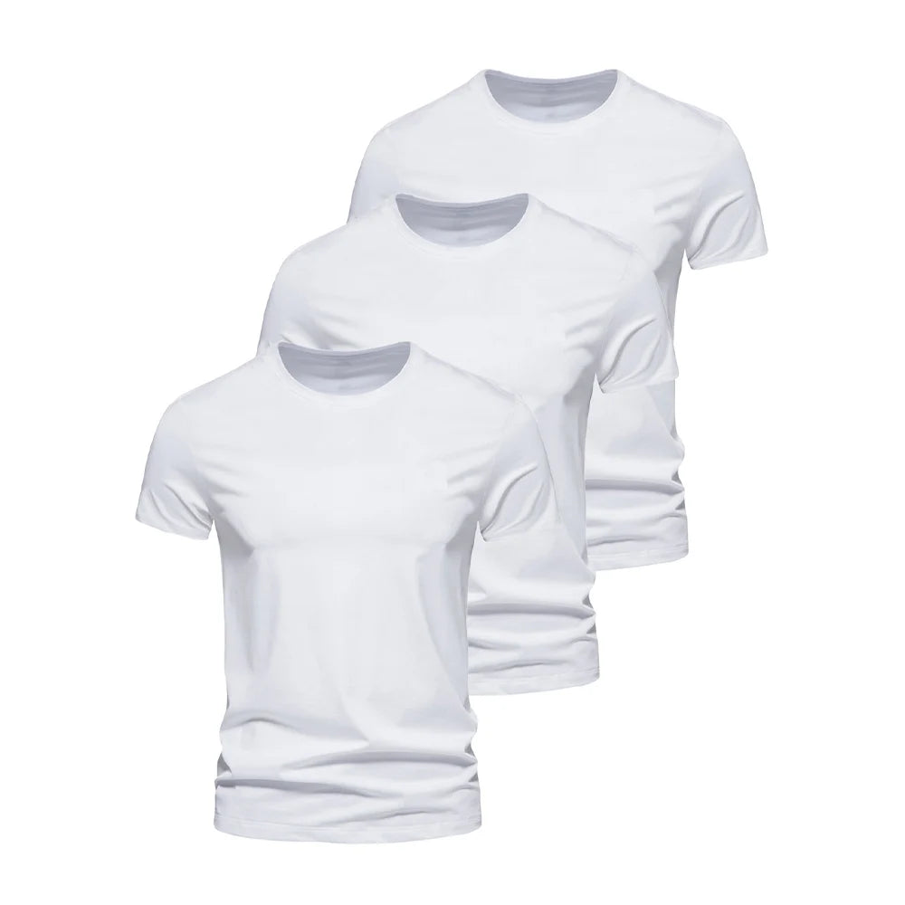 3Pcs Plain O-neck T-shirt