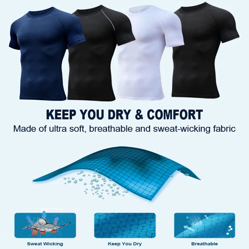Graphic Short Sleeve Compression Shirts