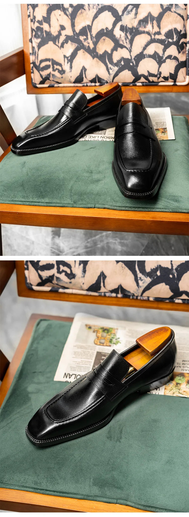 Genuine Leather Mens Slip On Loafers