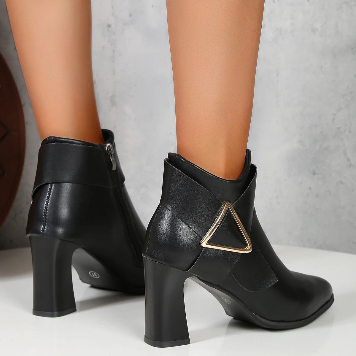 Short Heeled Female Ankle Boots