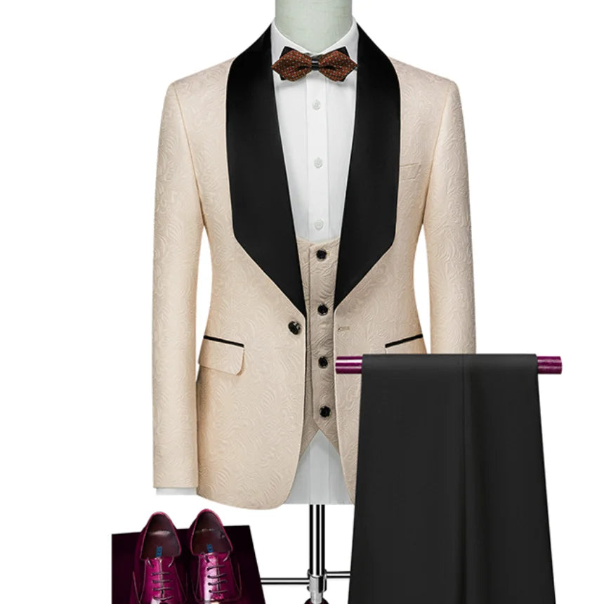Tuxedos Shawl Satin Lapel ( Jacket+Pants+Vest+Tie) C691