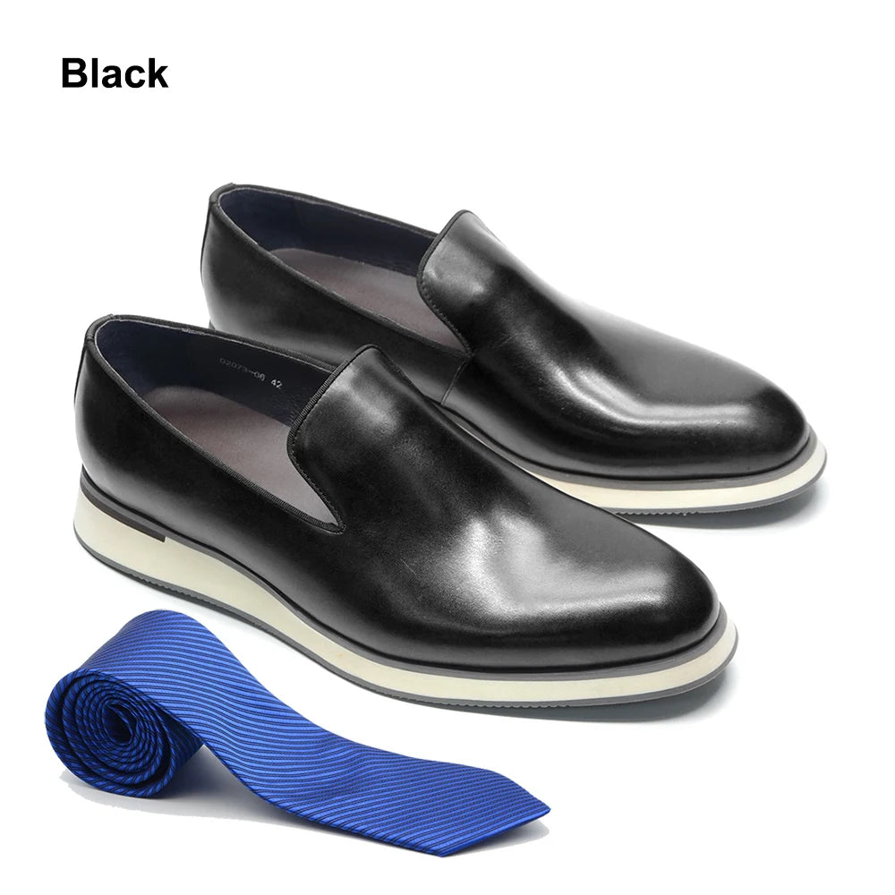 Classic Genuine Leather Loafer, Luxury Handmade Minimalist Style