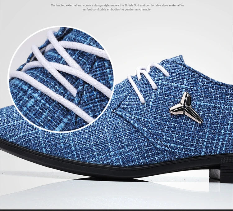 Breathable Pointed Toe Linen Oxford Shoes