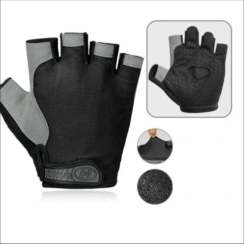 Fingerless Anti-Slip Shock-Absorbing Breathable Sports Gloves