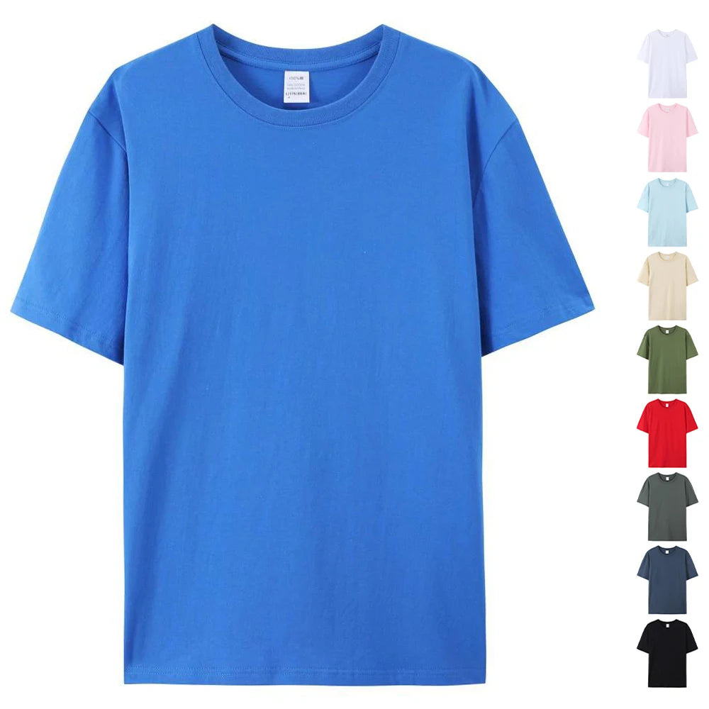 Plain Cotton Short Sleeve Unisex Crew Neck T-shirts