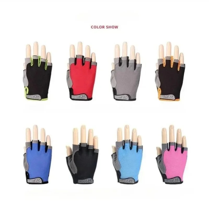Fingerless Anti-Slip Shock-Absorbing Breathable Sports Gloves
