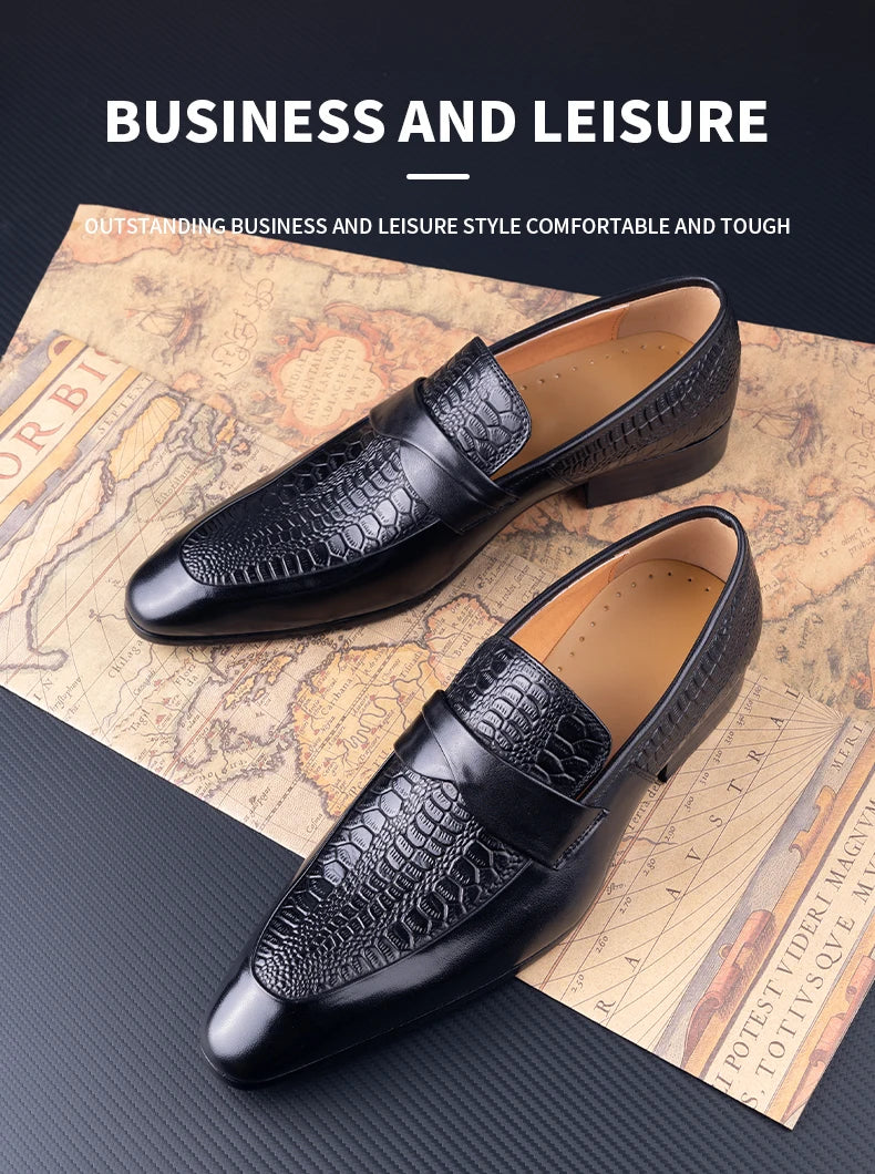 Genuine Leather British Style Point Toe Shoes