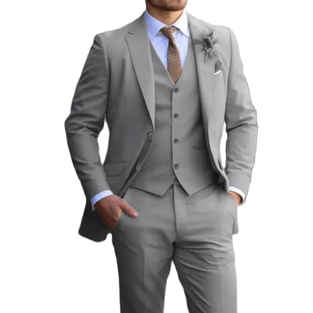 3-piece Classic men's slim-fit suit Vest Pants suit
