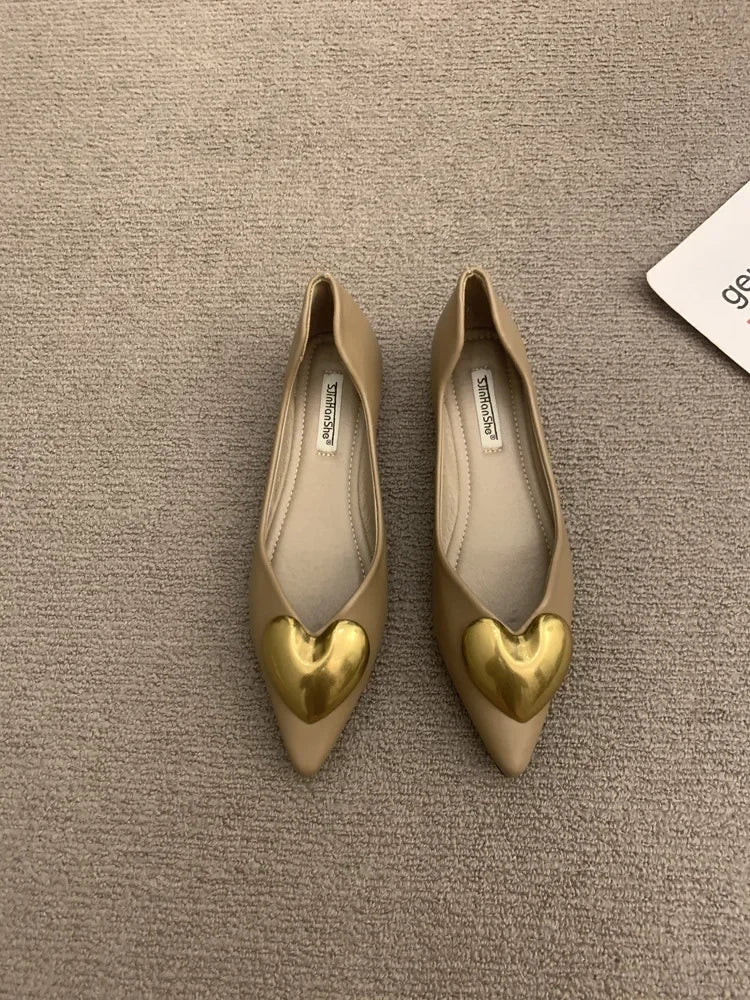 Elegant Black Flat Bottomed Single Shoes