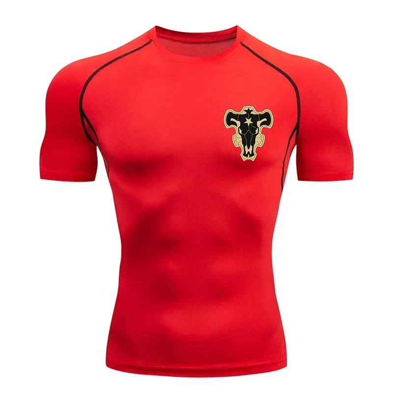 Bull Print Athletic Quick Dry Compression Shirts T-Shirts