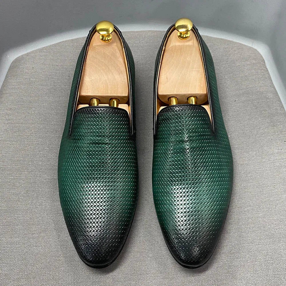 Men's Genuine Leather Slip-On Casual Pointed Toe Loafer