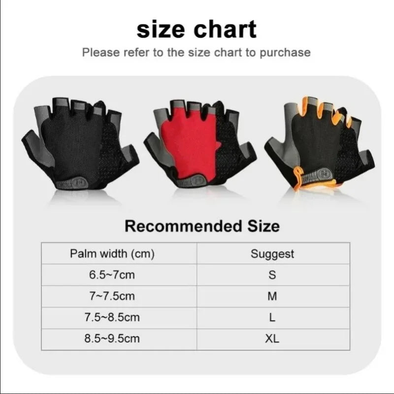Fingerless Anti-Slip Shock-Absorbing Breathable Sports Gloves