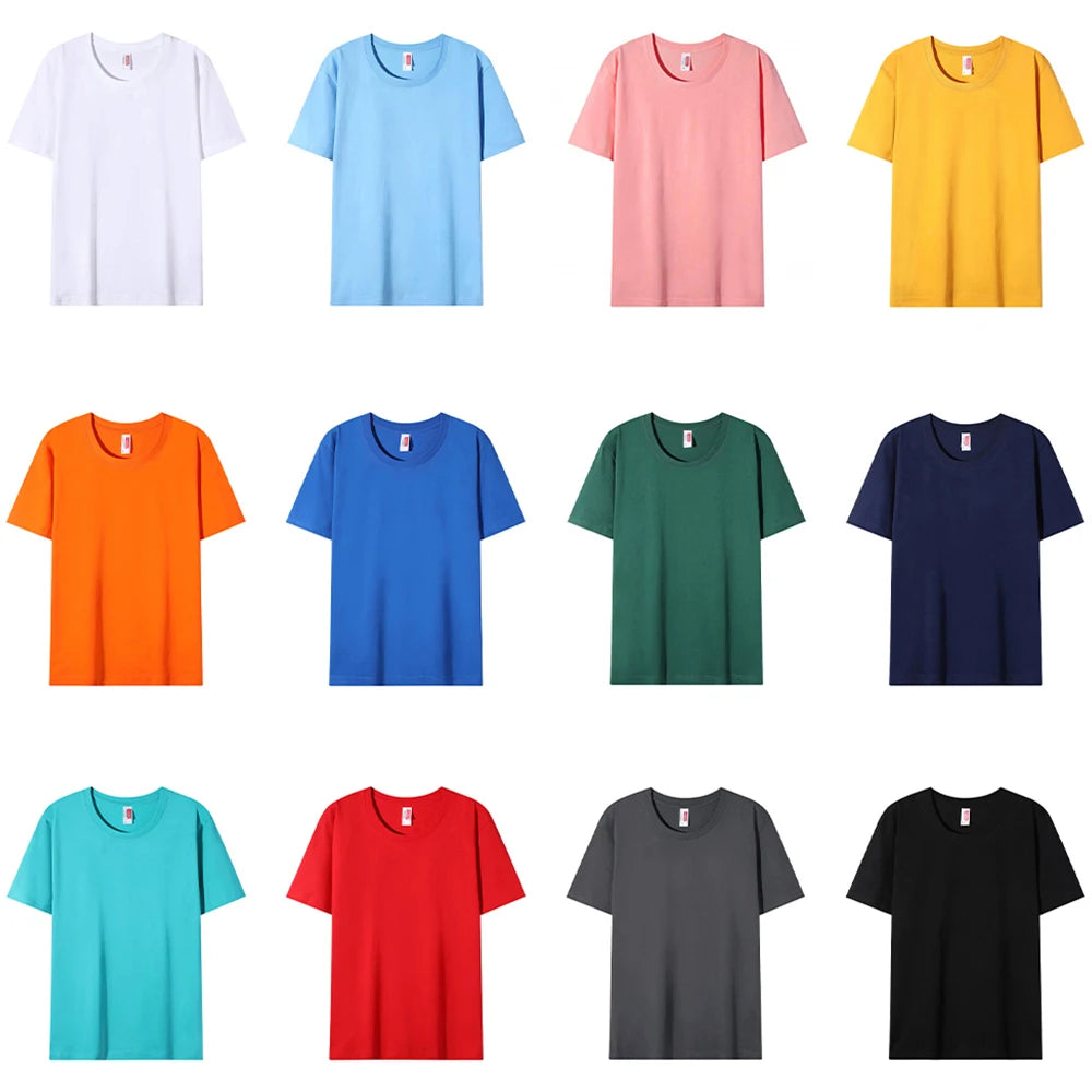 Plain Round Neck Cotton T-shirt Unisex