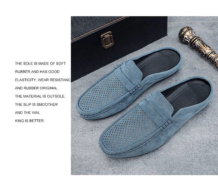 Men's Doudou Shoes Half Support Breathable Baotou Half Slippers Loafer Shoes