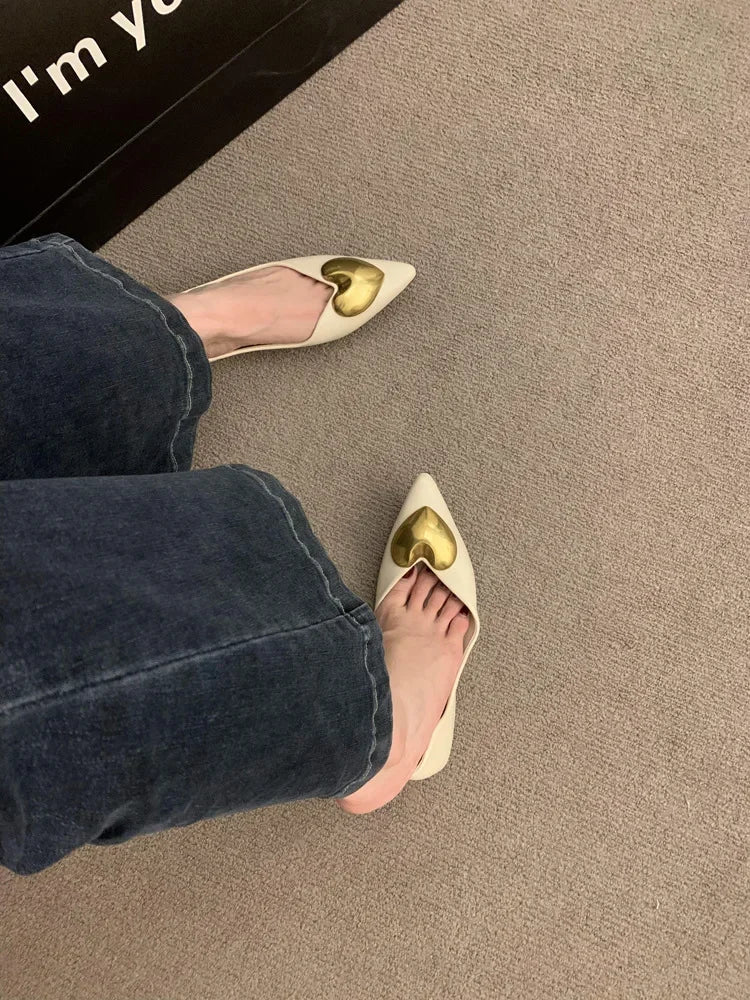 Elegant Black Flat Bottomed Single Shoes