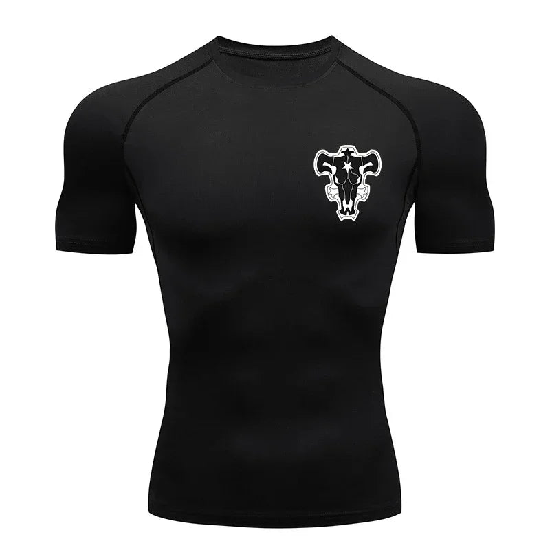 Bull Print Athletic Quick Dry Compression Shirts T-Shirts