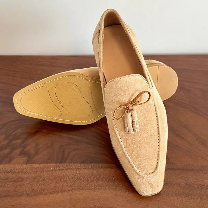 Suede Tassel Slip-On British Style Penny Loafer