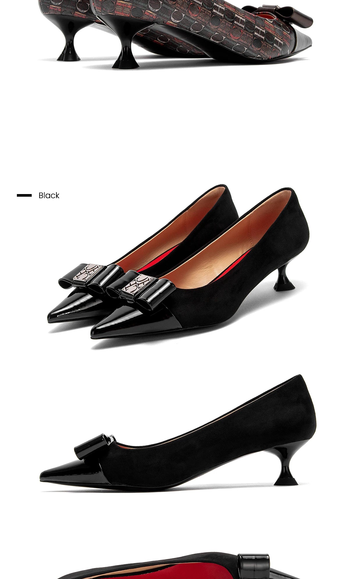 Elegant Low Heeled Female British Style Pointed Shoes